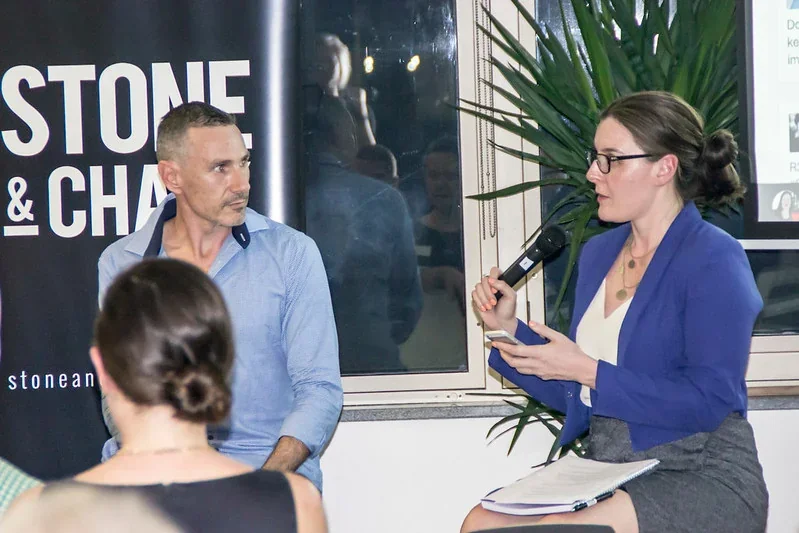 Michelle Williams facilitating a panel at Stone and Chalk Sydney