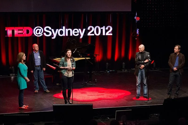 Michelle Williams on stage at TED@Sydney 2012 with Chris Anderson